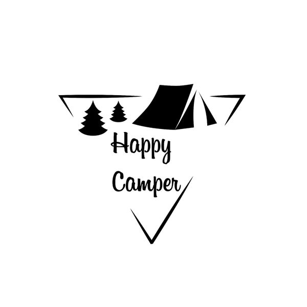 

16.5cm*14.2cm fashion happy camper camping vinyl waterproof decal car sticker accessories c11-1326