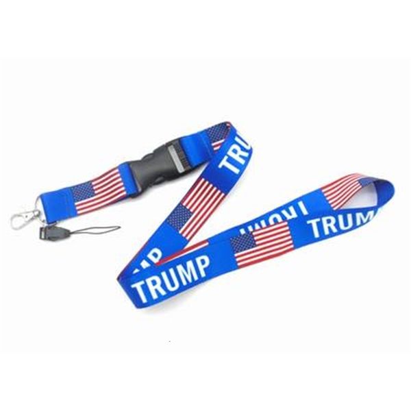 

the u.s.a removable flag of trump united lanyards states key chains badge pendant party gift moble phone lanyard eea1408, Silver