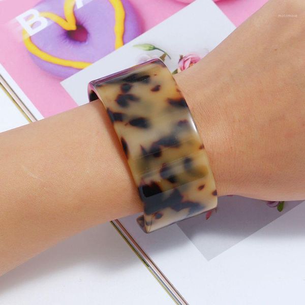 

bangle angelady acrylic tortoise shell wide brown leopard print fashion jewelry for women bangles1, Black
