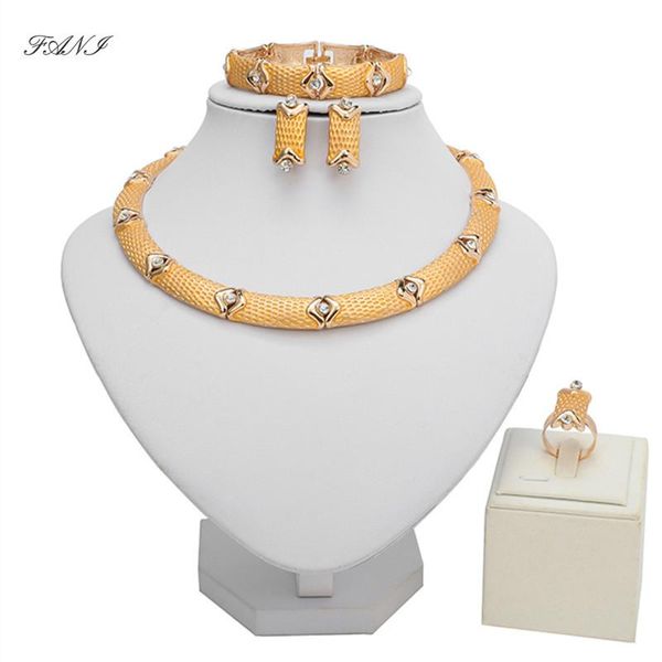 

fani dubai gold ювелирные изделия комплект бренд мода африканские бусы ожерелье кольцо серьги серьги свадебные женщина аксессуары ювелирные, Silver