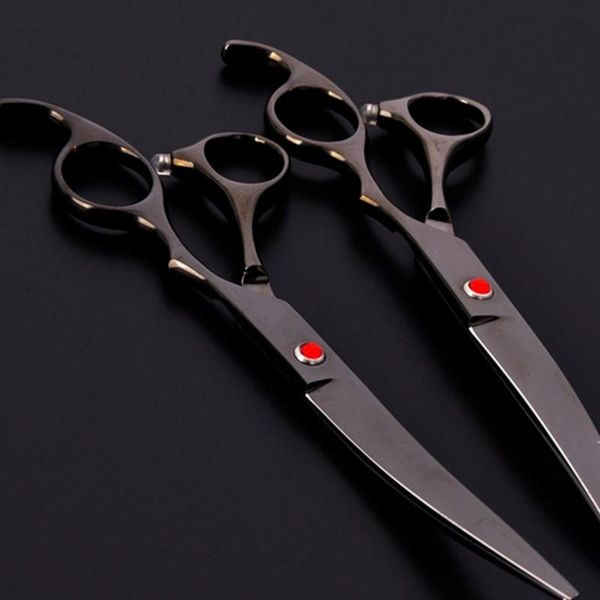 

stainless steel 5pcs pets grooming scissors curved dogs grooming shears 7.0 inch thinning shear sharp edge scissors suit bbyzmm