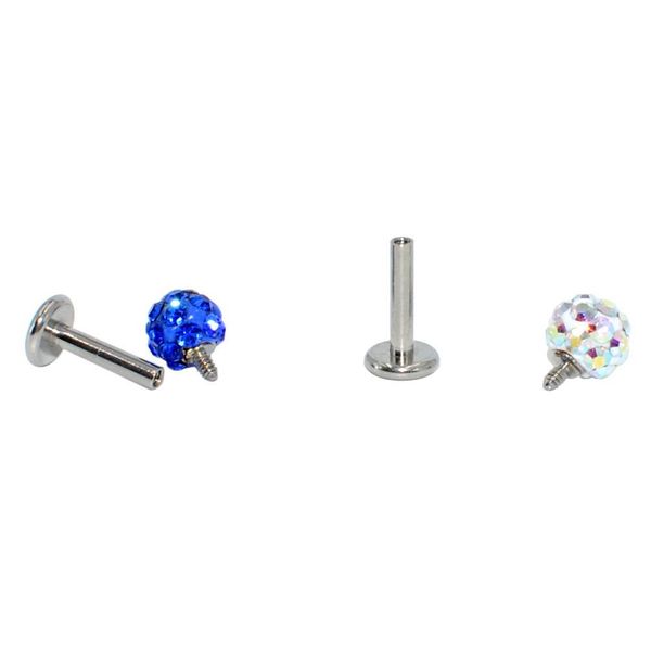 

1pc luxury surgical steel 4mm crystal ball bar tragus lip stud earring cz gem labret body piercing jewelry 16g q bbyvvh, Silver