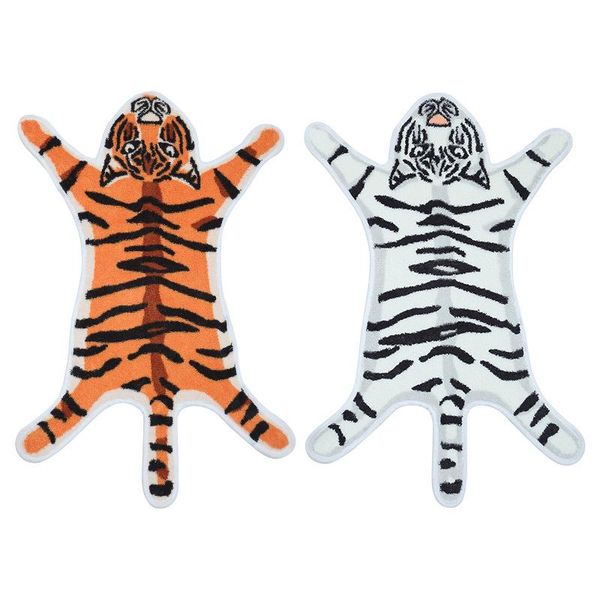 

cushion/decorative pillow 54.5*82cm cartoon tiger shape entrance door mat absorbent bath rug home anti-skip soft plush floor carpet bathroom
