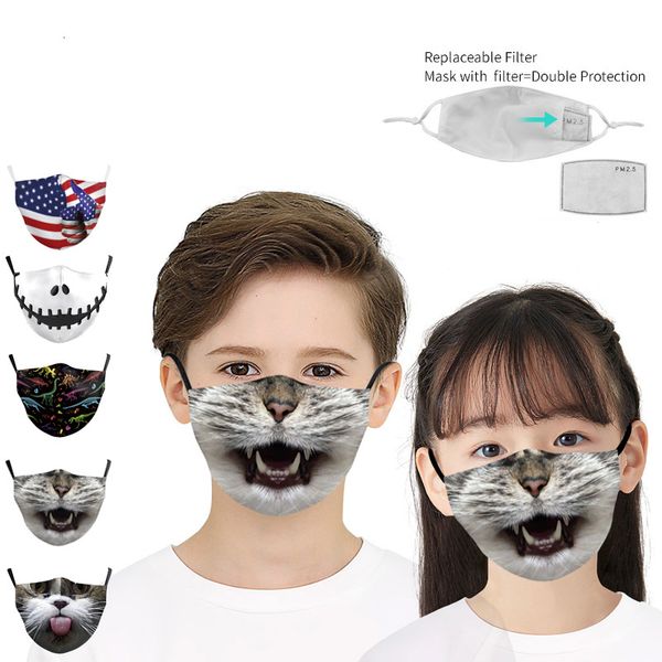 

print face mask kids child washable dustproof straw masks printing dustproof face masks with filter protective earloop face cover