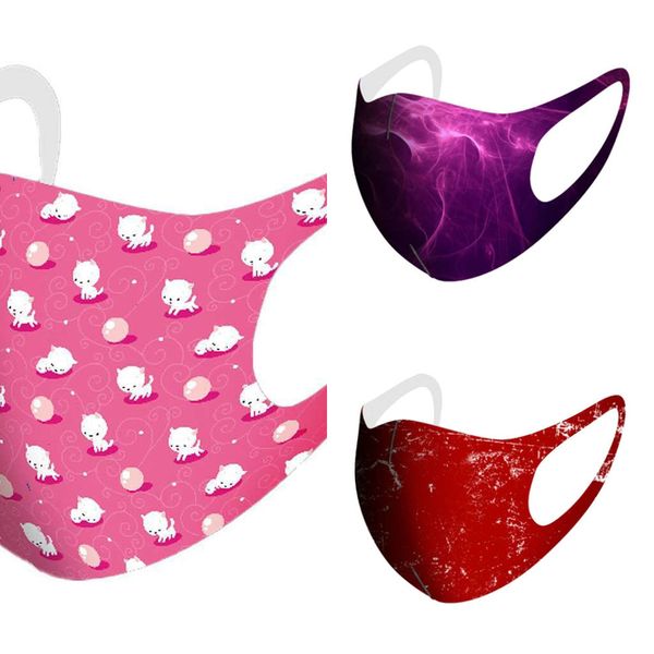 

ui7pmu fashion face masks women men printed cartoon ice silk facemask sunscreen starry sky fireworks camo dustproof dust mouth ma n