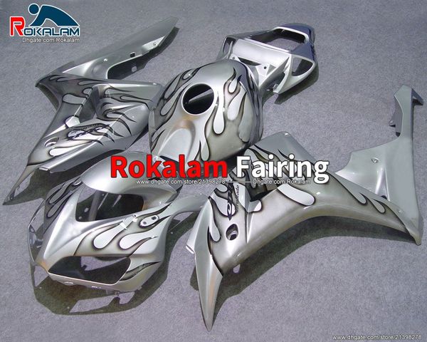 

for honda motorcycle fairing cbr1000 rr 2006 fairing 2007 gray flame cbr1000rr 06 07 cbr 1000 rr 2007 07 fairing kit (injection molding)
