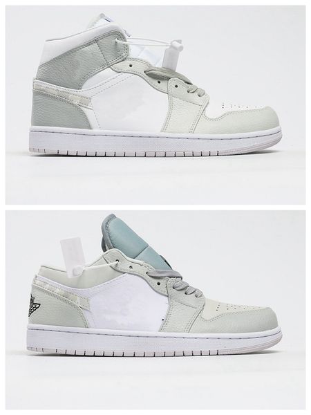

2020 new jumpman high low 1 og men basketball shoes white camo grey white leisure sneakers woman sports sho