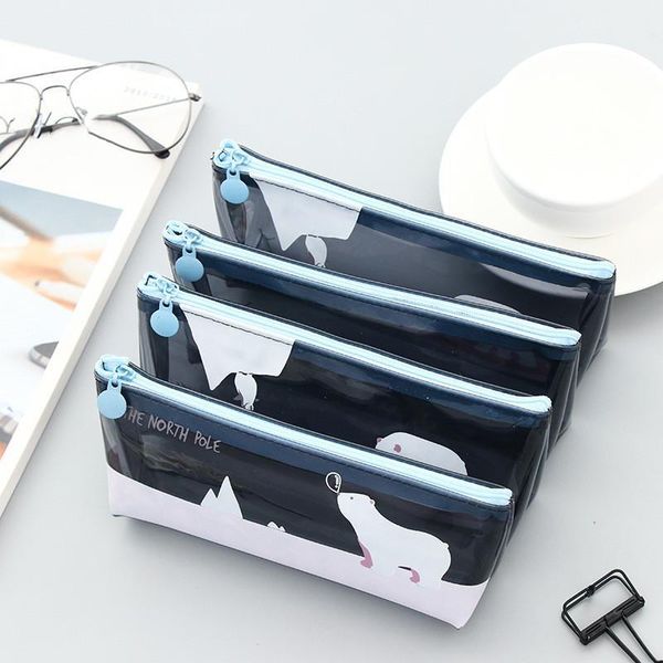 

1 pc creative transparent animal pencil case cute big pencil bag pens storage bag students stationery office school supplies1