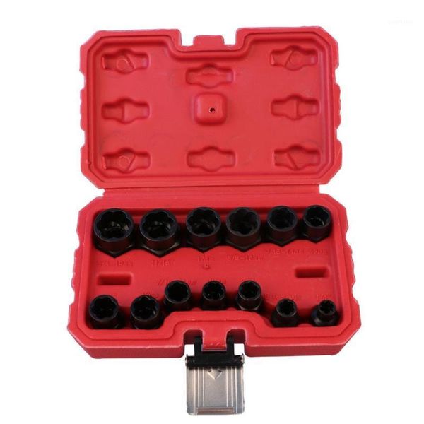 

13pcs broken nut bolt extractor defective nut removal tool bolt & set high hardness household hardware repair tool with box1