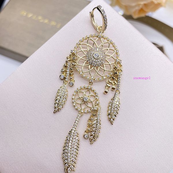 

high-endsingle dreamnet element earrings female gold feather earrings, Silver