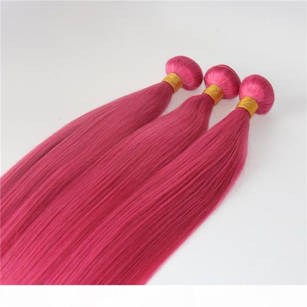 

human hair extensions pink fuchsia human hair weaves brazilian straight virgin hair 100gram piece quality, Black