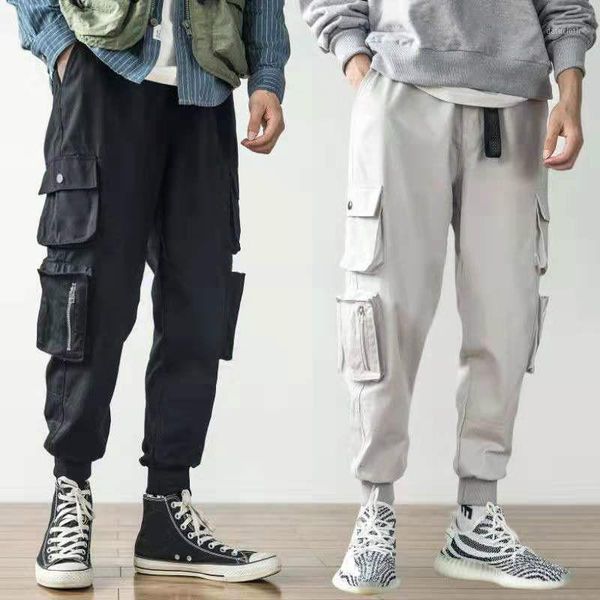 

2020 man sweatpants streetwear casual mens pants summer hip hop joggers men black harem pants multi-pocket s-2xl1