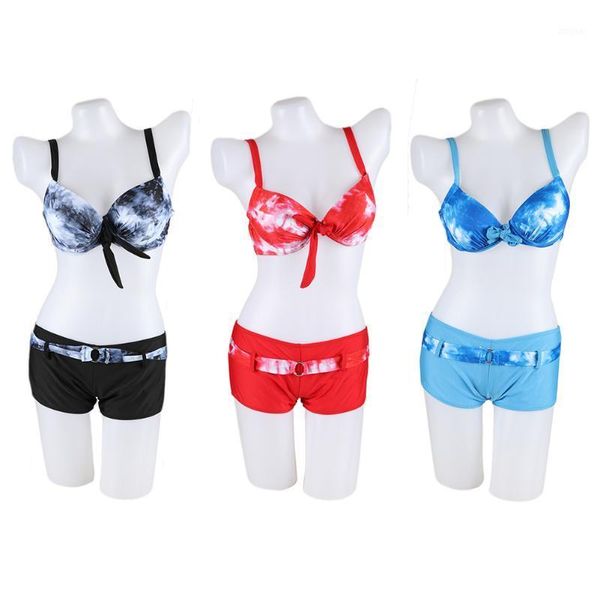

new summer women solid bikini set push-up bathing suit women 3d flower print bikini set beach split swimsuit swimming suit1, White;black