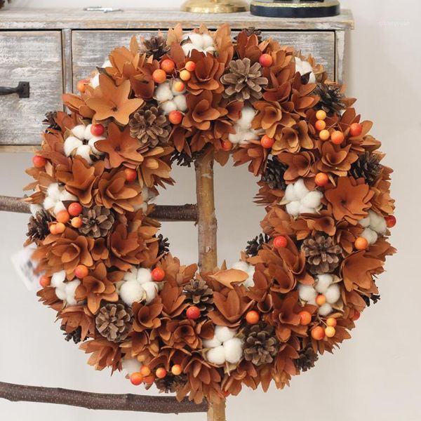 

decorative flowers & wreaths christmas wreath farmhouse decor nature cotton wood rustic fall decoration hanging front door guirnalda navidad
