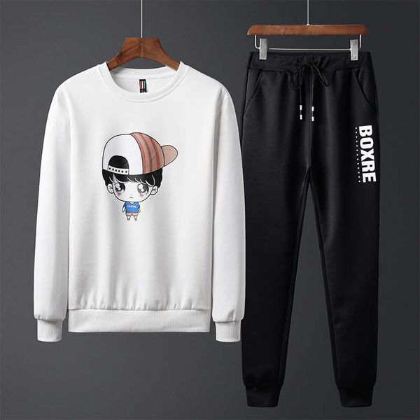 

sweater suit men's 2020 new spring and autumn korean fashion casual sports pants student coat, Gray