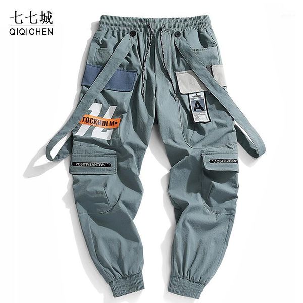 

hip hop cargo pants men street harajuku overalls streetwear sweatpants joggers harem pant male casual multi-pocket bib trousers1, Black