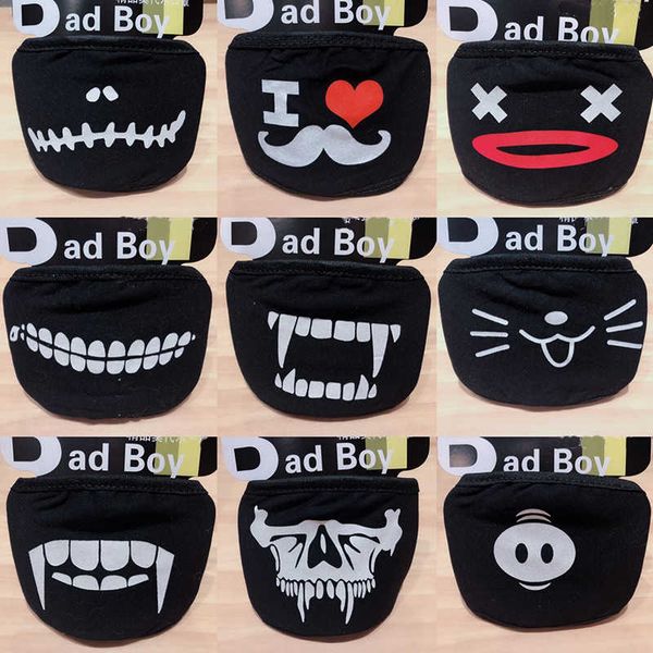 

black pure cotton masks washable thickened bear nose personality facial expression funny foreign trade designer face mask dhl