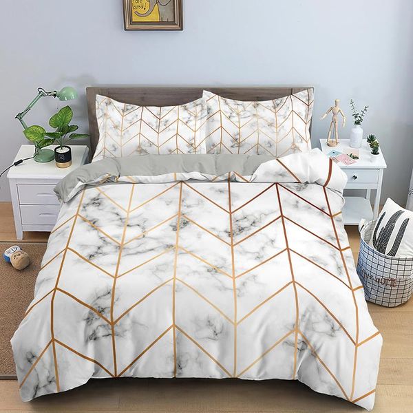 

geometric bed linens marble reactive printed duvet cover set for home housse de couette bedding set  bedclothes