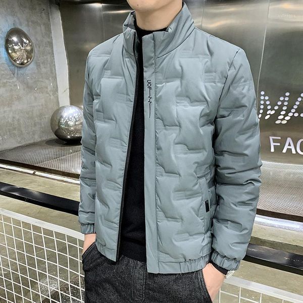 

2021 new men's down jacket hand some trend light and short thick thin leisure business in the spring winter coat korean 105kg1, Black