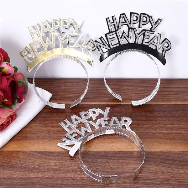 

12pcs happy hair clasp headband tinksky aluminum foil new year party decorations tiara headwear