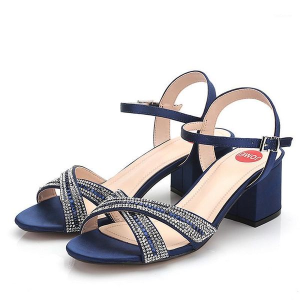 

dress shoes 2021 women's sandals cross strap medium heel wild rhinestone thick roman fish mouth large size 36-41 shoes1, Black