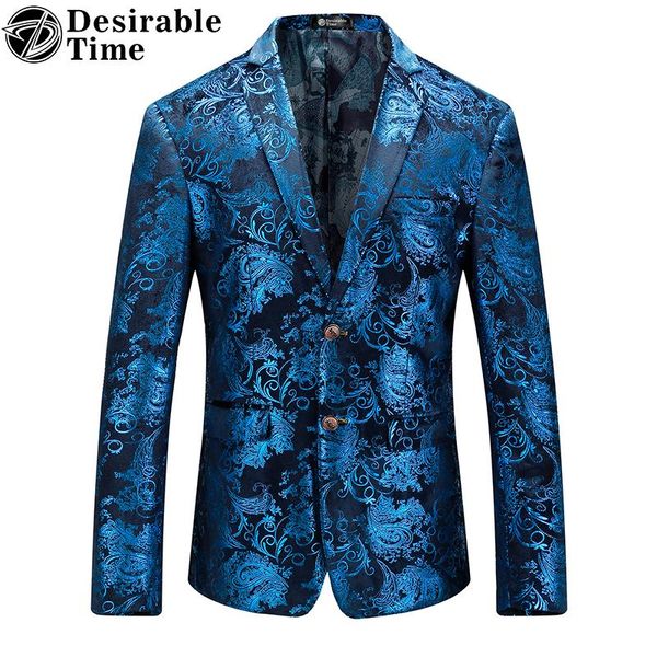 

men's suits & blazers fashion brand men velvet blazer jacket designs slim fit plus size m-5xl casual gold floral for dt072, White;black