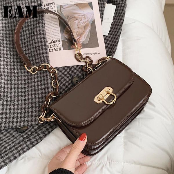 

cross body [eam] women vintage small female pu leather flap personality all-match crossbody shoulder bag fashion tide 2021 18a1290