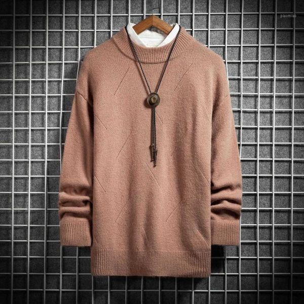 

high lead men's sweater male men's keep warm knitting unlined upper garment wear pullover oversize sweaters1, White;black
