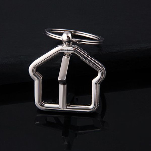 

blank dhl zinc alloy home design house shaped keychain for wholesale, Silver
