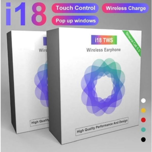

i18 tws 5.0 wireless earphones bluetooth earphone touch control stereo earpiece for all smart phone pk i10 i11 i12 i20 i14 i7