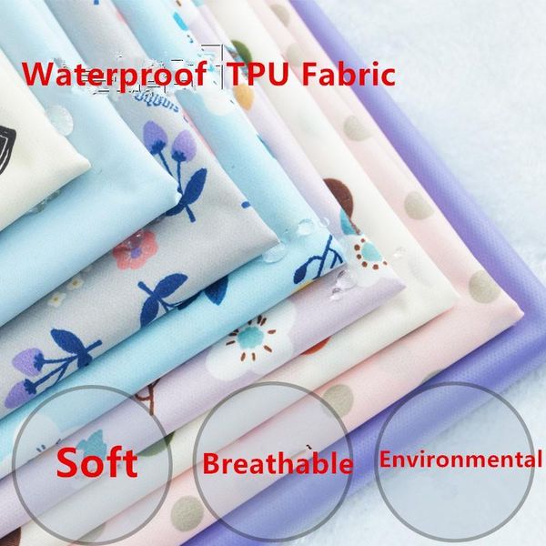 

165cm width polyester soft waterproof tpu fabric breathable membrane on back diapers environmental pul fabric cloth1, Black;white