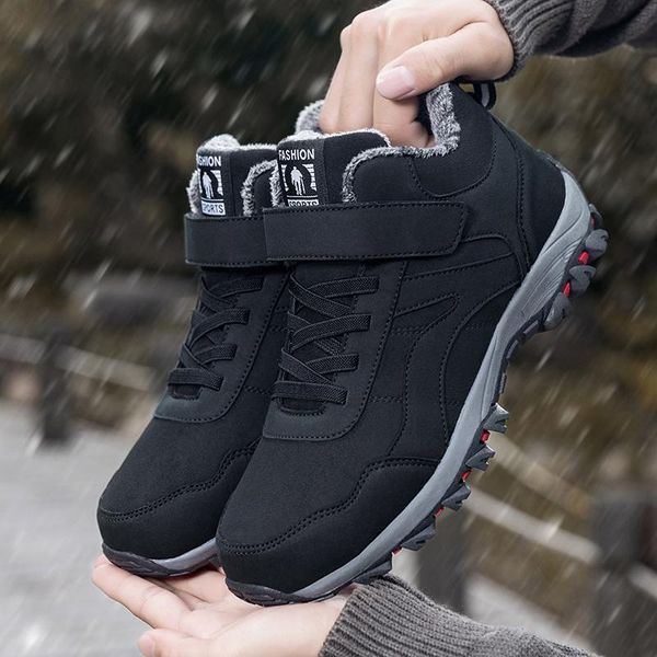 

2021 winter plush outdoor sport shoes keep warm sneakers, Black