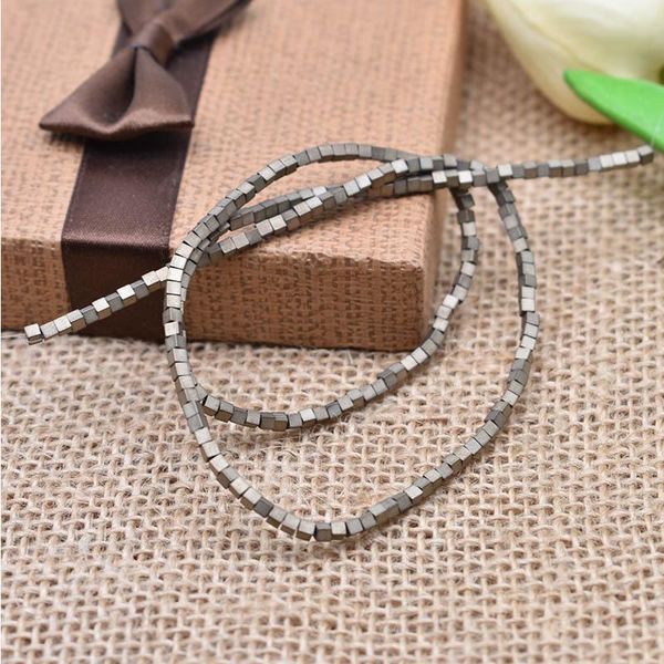 

2mm plated square beads 194cs/lot natural stone hematite loose spacer square beads for diy necklace bracelet jewelry making wmtzxa