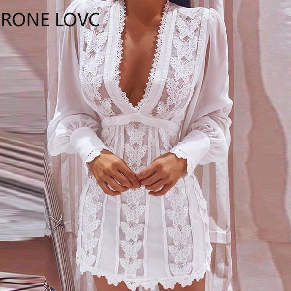 

women sheer mesh puff sleeve butterfly lace dress women dress, Black;gray