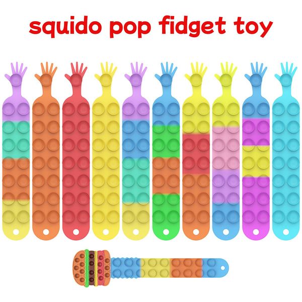 Новый рисунок Fidget Toys Squido Suction Cup Tush Bubble Sucker Sensory Buzzles Pops Popper Silicone Scueeze Снятие напряжения игрушка декомпрессия игрушка