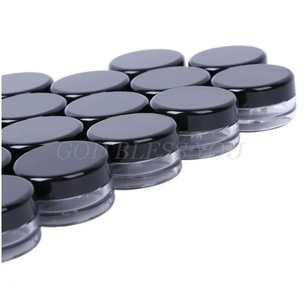 

50pcs make up jar cosmetic sample empty container plastic round lid small bottle drop bbybuc