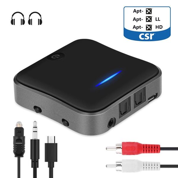 Trasmettitori Bluetooth Ricevitore 5.0 CSR8675 APTX HD LL Bt Audio Musica Adattatore USB wireless Jack AUX da 3,5 mm/SPDIF/RCA B19
