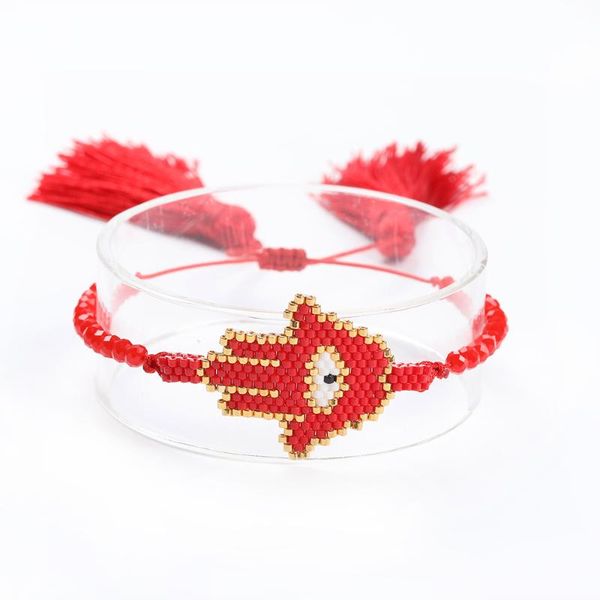 

go2boho evil eye bracelet for ladies trendy hamsa hand jewellery friendship red tassel pulseras adjustable miyuki bracelets, Golden;silver