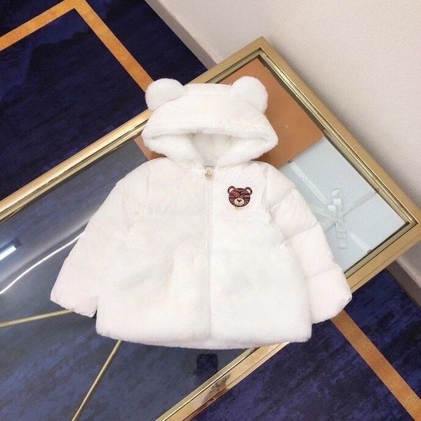 

children hooded white dark down coat fur collar jacket for boy girl winter warm down jacket for kids baby solid thick coat infant clothes, Blue;gray