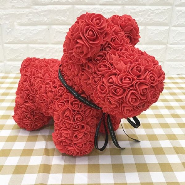 Heißer Verkauf Kaninchen und Hund Rose Seife Schaum Blume Künstliche Neujahr Geschenke für Frauen Valentinstag Geschenk keine box