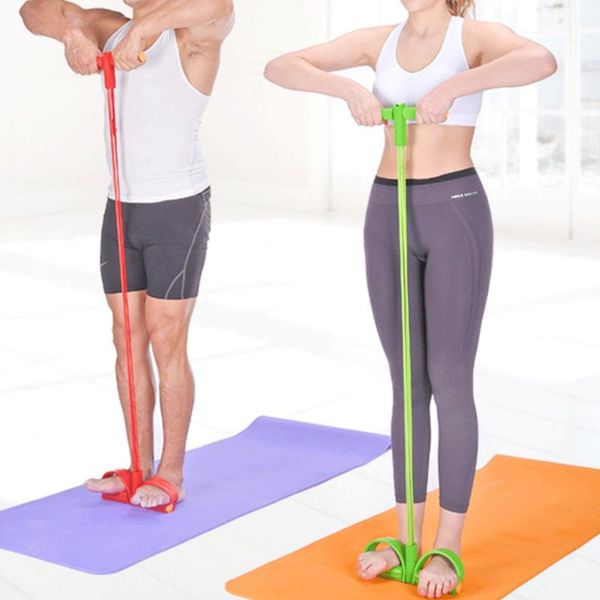 

resistance bands 4 tube pull rope for fitness pedal exerciser sit-ups elastic band yoga up gym workout