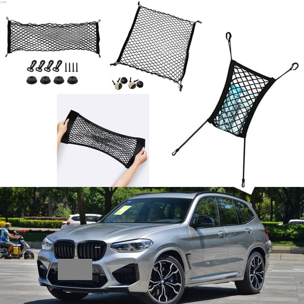 

for bmw x3 m model auto car black rear trunk cargo baggage organizer storage nylon plain vertical seat net