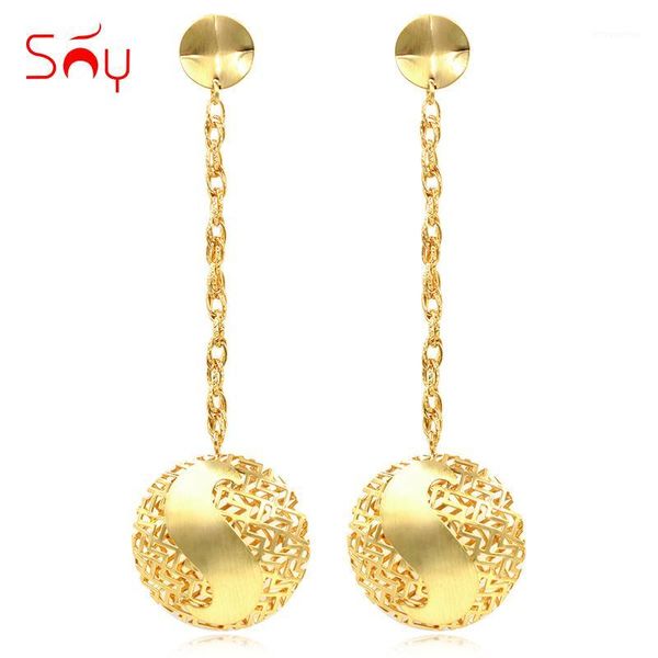 

sunny jewelry fashion jewelry 2020 long drop dangle women's earrings exquisite round moon for wedding party daily wear1, Silver