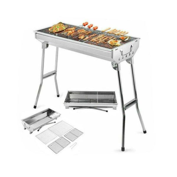

smokeless grill portable folding grill stove shish kebab stainless steel