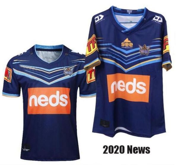 

золотой берег titans регби-джерси нью-2020 главная австралия регби джерси nrl регби трикотажные изделия размер s-3xl, Black;gray