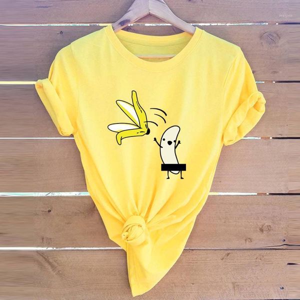 

plus size s-5xl t-shirt funny banana peeling himself print t shirt women cotton o neck short sleeve summer tee casual shirt1, White