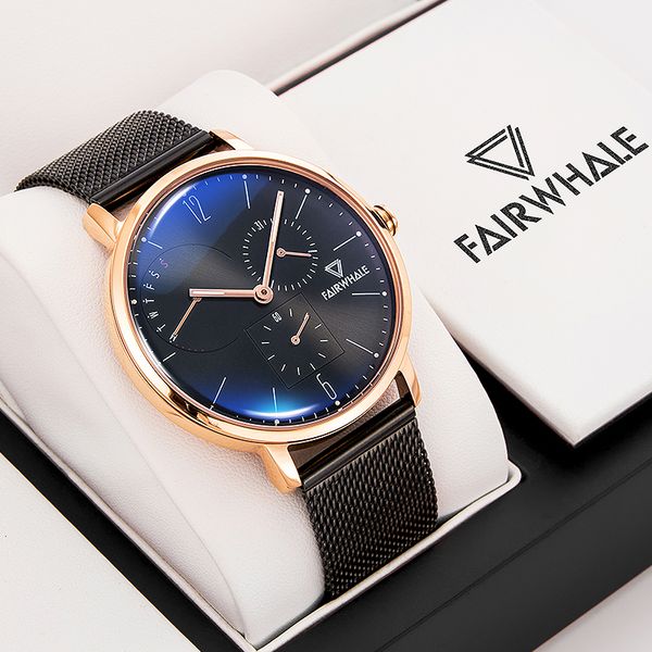 

fairwhale qiqi designer watch mens mechanical watch brand new concept ten black technology quartz watch, Slivery;brown