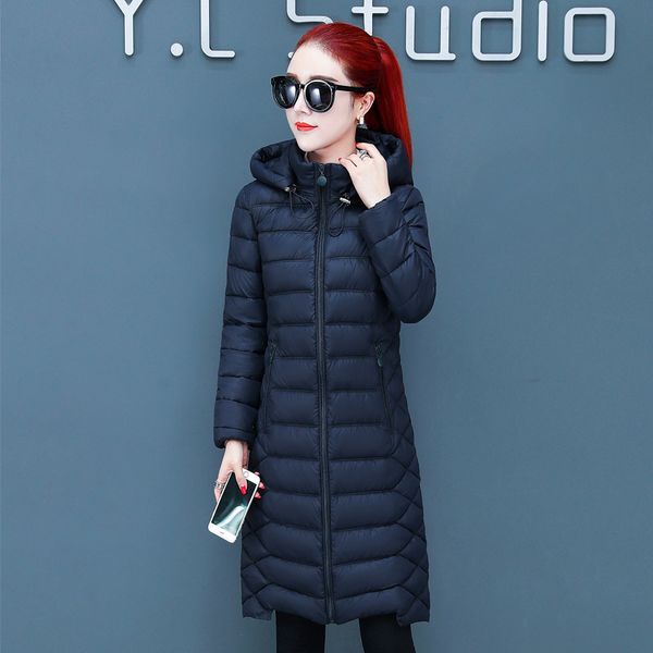 

2021 newwinter jacket women 4 colors hooded female outwear long padded coat mujer jrd0, Black