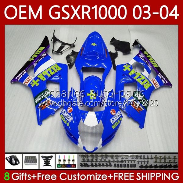 OEM Bodys for SUZUKI GSXR1000 K3 GSXR 1000 CC 03-04 Bodywork 67No.148 GSXR-1000 Rizla Blue K 3 GSX R1000 2003 2004 GSX-R1000 1000CC 03 04 Molde de Injeção Fechar 100% Fit