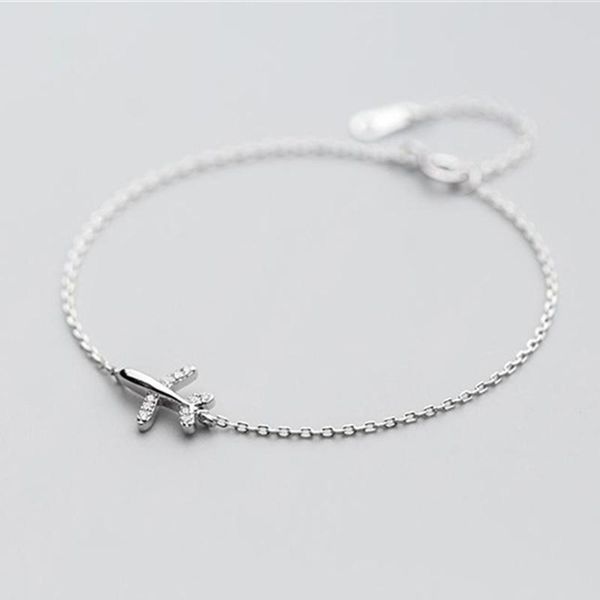 

mkendn серебристые ювелирные изделия женщины кристалл самолет самолет браслет темперамент личности ручные украшения подарок mkendn silver wm